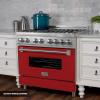 imageZLINE 30 in 40 cu ft Legacy Dual Fuel Range with 4 Burner Gas Cooktop and Electric Convection Oven in Satin Stainless Steel and Red Matte Door RASRM30