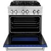 imageZLINE 30 in 40 cu ft Legacy Dual Fuel Range with 4 Burner Gas Cooktop and Electric Convection Oven in Stainless Steel and Blue Matte Door RABM30