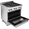 imageZLINE 30 in 40 cu ft Legacy Dual Fuel Range with 4 Burner Gas Cooktop and Electric Convection Oven in Stainless Steel with Satin Stainless Steel Door RASN30