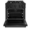 imageZLINE 30 in 42 cu ft Classic Dual Fuel Range with 4 Burner Gas Cooktop and Electric Convection Oven in Black Stainless Steel CDRB30