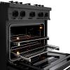 imageZLINE 30 in 42 cu ft Classic Dual Fuel Range with 4 Burner Gas Cooktop and Electric Convection Oven in Black Stainless Steel CDRB30
