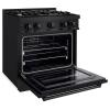 imageZLINE 30 in 42 cu ft Classic Dual Fuel Range with 4 Burner Gas Cooktop and Electric Convection Oven in Black Stainless Steel CDRB30