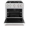 imageZLINE 30 in 42 cu ft Classic Dual Fuel Range with 4 Burner Gas Cooktop and Electric Convection Oven in Stainless Steel with White Matte Door CDRWM30