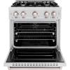 imageZLINE 30 in 42 cu ft Classic Gas Range with 4 Burner Cooktop and Convection Gas Oven in Satin Stainless Steel CGRS30