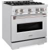 imageZLINE 30 in 42 cu ft Classic Gas Range with 4 Burner Cooktop and Convection Gas Oven in Satin Stainless Steel CGRS30
