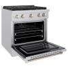 imageZLINE 30 in 42 cu ft Paramount Dual Fuel Range with Gas Cooktop and Electric Convection Oven in Stainless Steel with 4 Brass Burners SDRBR30