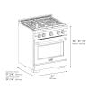 imageZLINE 30 in 42 cu ft Paramount Dual Fuel Range with Gas Cooktop and Electric Convection Oven in Stainless Steel with 4 Brass Burners SDRBR30
