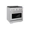 imageZLINE 30 in 42 cu ft Paramount Dual Fuel Range with Gas Cooktop and Electric Convection Oven in Stainless Steel with 4 Brass Burners SDRBR30