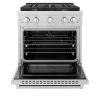 imageZLINE 30 in 42 cu ft Paramount Dual Fuel Range with Gas Cooktop and Electric Convection Oven in Stainless Steel with 4 Brass Burners SDRBR30