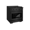 imageZLINE 30 in 42 cu ft Paramount Gas Range with 4 Burner Cooktop and Convection Gas Oven in Black Stainless Steel SGRB30
