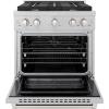 imageZLINE 30 in 42 cu ft Paramount Gas Range with 4 Burner Cooktop and Convection Gas Oven in Satin Stainless Steel SGRS30