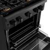 imageZLINE 30 in 42 cu ft Paramount Gas Range with Convection Gas Oven in Black Stainless Steel with 4 Brass Burners SGRBBR30
