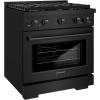 imageZLINE 30 in 42 cu ft Paramount Gas Range with Convection Gas Oven in Black Stainless Steel with 4 Brass Burners SGRBBR30