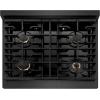 imageZLINE 30 in Paramount Gas Rangetop with 4 Brass Burners and Porcelain Cooktop in Black Satin Stainless Steel SRTBSBR30