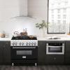 imageZLINE 36 in 46 cu ft Legacy Dual Fuel Range with 6 Burner Gas Cooktop and Electric Convection Oven in Satin Stainless Steel and Black Matte Door RASBLM36