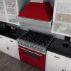 imageZLINE 36 in 46 cu ft Legacy Dual Fuel Range with 6 Burner Gas Cooktop and Electric Convection Oven in Satin Stainless Steel and Red Gloss Door RASRG36
