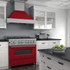 imageZLINE 36 in 46 cu ft Legacy Dual Fuel Range with 6 Burner Gas Cooktop and Electric Convection Oven in Satin Stainless Steel and Red Gloss Door RASRG36