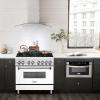 imageZLINE 36 in 46 cu ft Legacy Dual Fuel Range with 6 Burner Gas Cooktop and Electric Convection Oven in Stainless Steel with Griddle and White Matte Door RAWMGR36