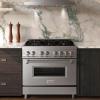 imageZLINE 36 in 46 cu ft Legacy Dual Fuel Range with 6 Burner Gas Cooktop and Electric Convection Oven in Stainless Steel with Satin Stainless Steel Door RASN36