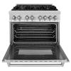 imageZLINE 36 in 46 cu ft Legacy Dual Fuel Range with Gas Cooktop and Electric Convection Oven in Stainless Steel with 6 Brass Burners RABR36