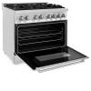 imageZLINE 36 in 46 cu ft Legacy Dual Fuel Range with Gas Cooktop and Electric Convection Oven in Stainless Steel with 6 Brass Burners RABR36