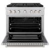 imageZLINE 36 in 52 cu ft Gas Range with Convection Gas Oven in Stainless Steel with 6 Brass Burners SGRBR36