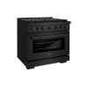 imageZLINE 36 in 52 cu ft Paramount Gas Range with 6 Burner Cooktop and Convection Gas Oven in Black Stainless Steel SGRB36
