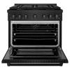 imageZLINE 36 in 52 cu ft Paramount Gas Range with 6 Burner Cooktop and Convection Gas Oven in Black Stainless Steel SGRB36