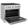 imageZLINE 36 in 52 cu ft Paramount Gas Range with 6 burner Cooktop and Convection Gas Oven in Satin Stainless Steel SGRS36