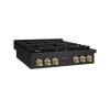 imageZLINE 36 in Autograph Edition Paramount Gas Rangetop with 6 Burners and Porcelain Cooktop in Black Stainless Steel with Polished Gold Accents SRTBZ36G
