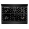 imageZLINE 36 in Autograph Edition Paramount Gas Rangetop with 6 Burners and Porcelain Cooktop in Black Stainless Steel with Polished Gold Accents SRTBZ36G