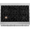 imageZLINE 36 in Legacy Gas Rangetop with 6 Brass Burners and Porcelain Cooktop in Satin Stainless Steel RTSBR36