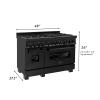 imageZLINE 48 in 60 cu ft Legacy Dual Fuel Range with Gas Cooktop and 2 Electric Ovens in Black Stainless Steel with 6 Brass Burners RABBR48