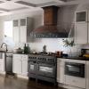 imageZLINE 48 in 60 cu ft Legacy Dual Fuel Range with Gas Cooktop and 2 Electric Ovens in Black Stainless Steel with 6 Brass Burners RABBR48