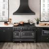 imageZLINE 48 in 60 cu ft Legacy Dual Fuel Range with Gas Cooktop and 2 Electric Ovens in Black Stainless Steel with 6 Brass Burners RABBR48