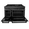imageZLINE 48 in 60 cu ft Legacy Dual Fuel Range with Gas Cooktop and 2 Electric Ovens in Black Stainless Steel with 6 Brass Burners RABBR48