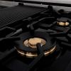 imageZLINE 48 in 60 cu ft Legacy Dual Fuel Range with Gas Cooktop and 2 Electric Ovens in Satin Stainless Steel with 6 Brass Burners RASSNBR48