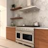 imageZLINE 48 in 67 cu ft Paramount Double Oven Dual Fuel Range with 8 Burner Gas Cooktop in Stainless Steel SDR48