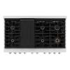 imageZLINE 48 in 67 cu ft Paramount Double Oven Dual Fuel Range with 8 Burner Gas Cooktop in Stainless Steel SDR48
