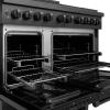 imageZLINE 48 in 67 cu ft Paramount Double Oven Gas Range with 8 Burner Cooktop in Black Stainless Steel SGRB48