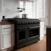 imageZLINE 48 in 67 cu ft Paramount Double Oven Gas Range with 8 Burner Cooktop in Black Stainless Steel SGRB48