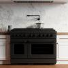 imageZLINE 48 in 67 cu ft Paramount Double Oven Gas Range with 8 Burner Cooktop in Black Stainless Steel SGRB48