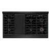 imageZLINE 48 in Autograph Edition Paramount Gas Rangetop with 8 Burners and Porcelain Cooktop in Black Stainless Steel with Polished Gold Accents SRTBZ48G