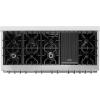 imageZLINE 60 in 74 cu ft Legacy Dual Fuel Range with 9 Burner Gas Cooktop and 2 Electric Convection Ovens in Satin Stainless Steel and Black Matte Doors RASBLM60