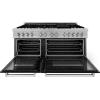 imageZLINE 60 in 74 cu ft Legacy Dual Fuel Range with 9 Burner Gas Cooktop and 2 Electric Convection Ovens in Satin Stainless Steel and Black Matte Doors RASBLM60