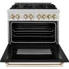 imageZLINE Autograph 36 Legacy Dual Fuel Range w 6 Burners amp Black amp Gold Accents RAZBLM36G