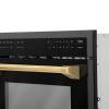 imageZLINE Autograph Edition 24 16 cu ft Builtin Convection Microwave Oven in Black Stainless Steel and Gold Accents