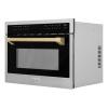 imageZLINE Autograph Edition 24 16 cu ft Builtin Convection Microwave Oven in Stainless Steel and Champagne Bronze Accents