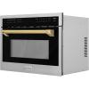 imageZLINE Autograph Edition 24 16 cu ft Builtin Convection Microwave Oven in Stainless Steel and Gold Accents