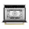 imageZLINE Autograph Edition 24 in 16 cu ft Builtin Convection Microwave Oven in Satin Stainless Steel with Champagne Bronze Accents MWOZ24SSCB